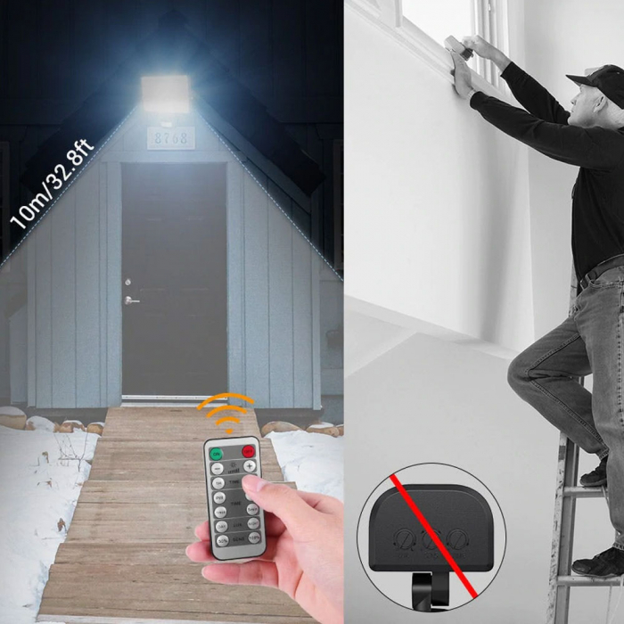 Proiector LED cu senzor de miscare MustWin 30W, 3000 lm, 42 Leduri, IR Telecomanda [5]