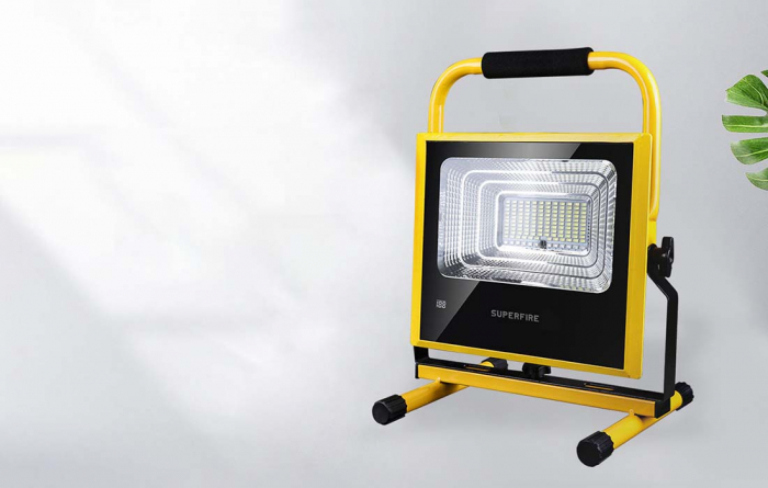 Proiector LED de podea, portabil Superfire FS1-G, 60W, 1040lm, telecomanda, reincarcabil, Acumulator 15600mAh [4]