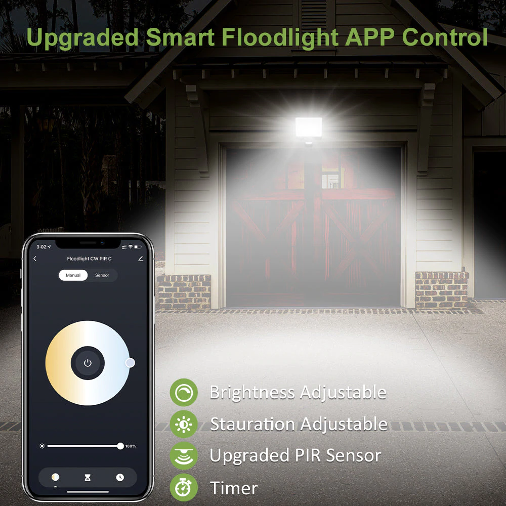 Proiector LED Smart cu senzor de miscare Novostella 60W, 6000lm, Wifi, 150 Leduri, Dimabil, IP65 [2]