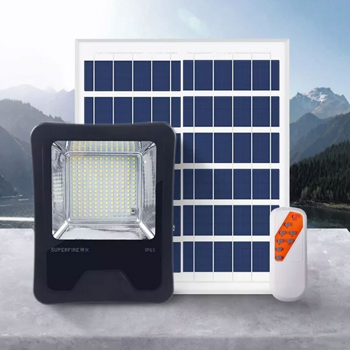 Proiector LED Superfire FF1-C, Panou solar, Senzor Lumina, 86W, 880lm, 15000mAh, Telecomanda [6]