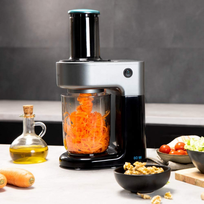 Razatoare electrica Cecotec Spiral Chef 400, 80W, 4 lame otel inoxidabil , spiralate, Capacitate recipient 1L,silentioasa, negru [6]