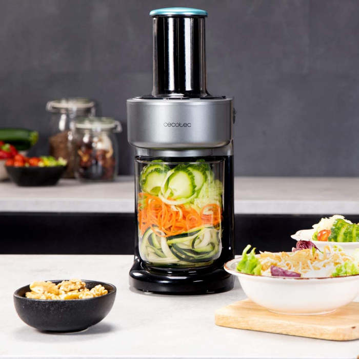 Razatoare electrica Cecotec Spiral Chef 400, 80W, 4 lame otel inoxidabil , spiralate, Capacitate recipient 1L,silentioasa, negru [4]