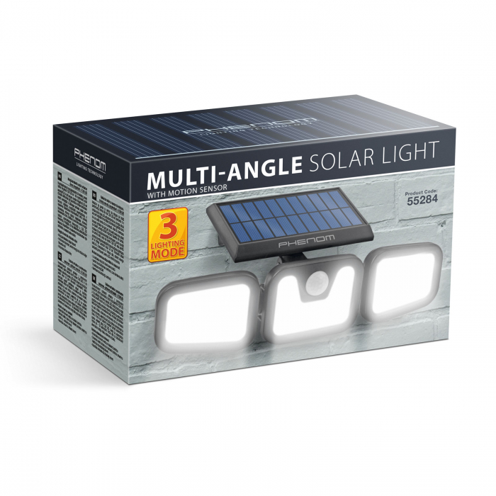 Reflector solar rotativ cu senzor de miscare - 3 LED-uri COB, cu acumulator Li-Ion 2400 mAh 3.7V [5]