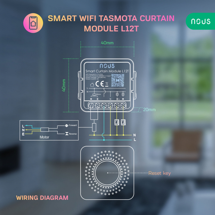 Releu inteligent pentru actionare perdele si draperii Nous L12T, Tasmota [5]