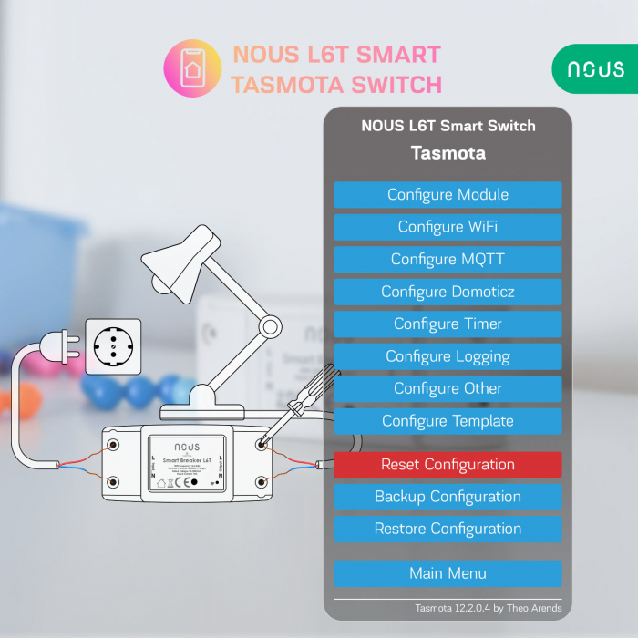 Releu wireless Nous L6T, 10A, Tasmota [3]
