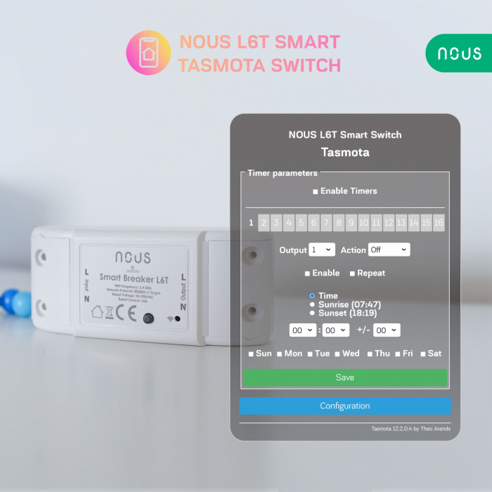 Releu wireless Nous L6T, 10A, Tasmota [6]
