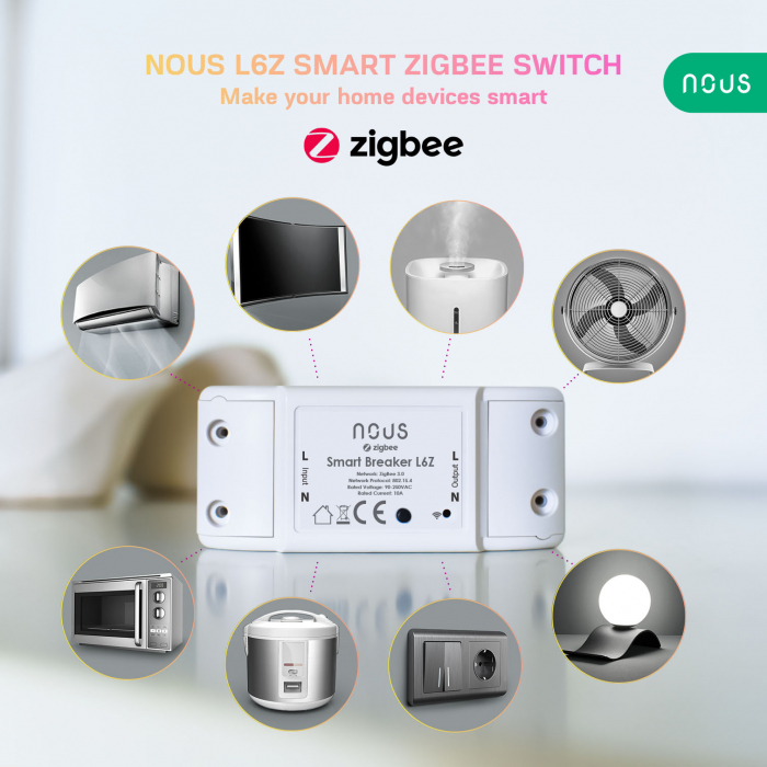 Releu wireless Nous L6Z, 10A, ZigBee [2]