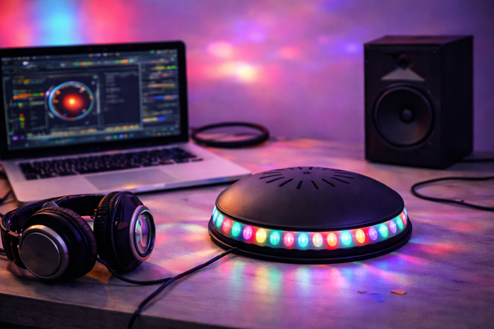 Roată magică luminoasă cu LED RGB – 48 LED-uri, senzor muzică, USB [2]