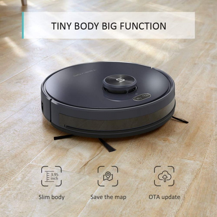 Robot de aspirare Tesvor S6, 2700 Pa, Laser, Autonomie 120 minute, Rezervor lichide si praf, Functie mop [5]
