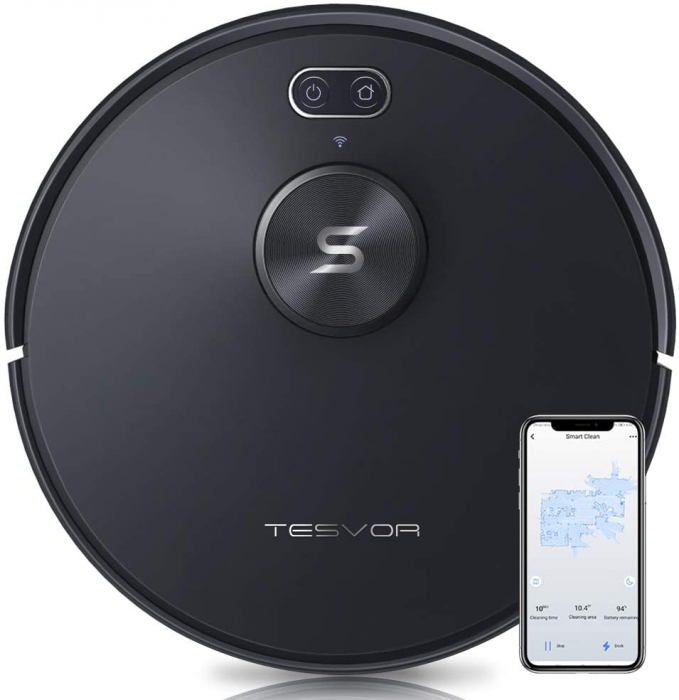 Robot de aspirare Tesvor S6, 2700 Pa, Laser, Autonomie 120 minute, Rezervor lichide si praf, Functie mop [2]