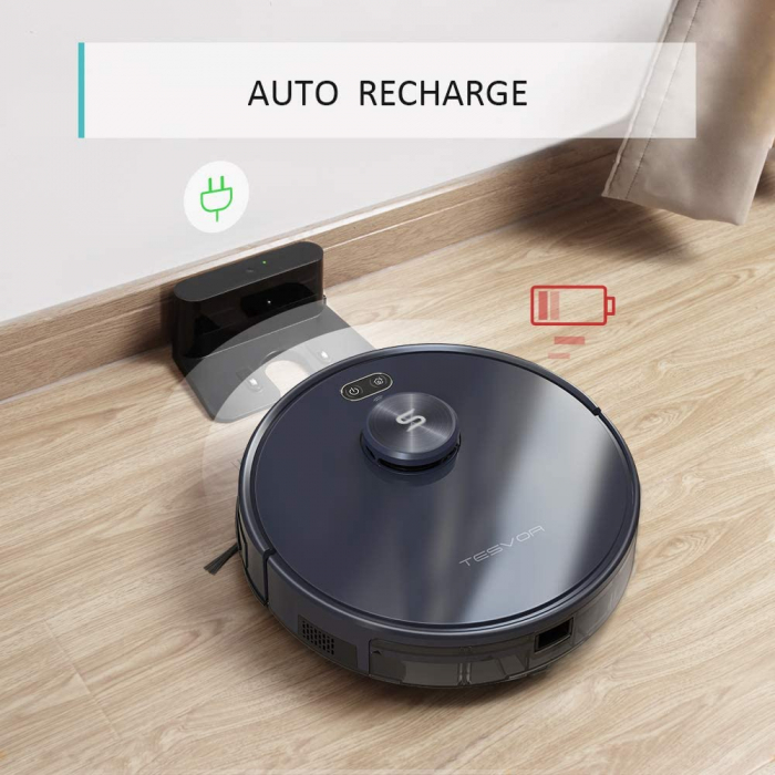 Robot de aspirare Tesvor S6, 2700 Pa, Laser, Autonomie 120 minute, Rezervor lichide si praf, Functie mop [4]
