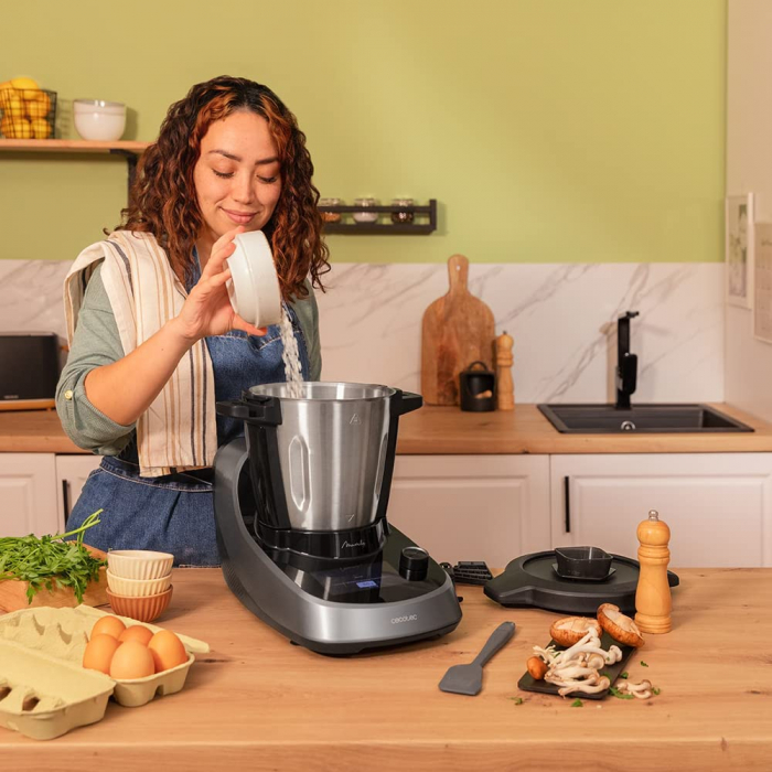 Robot multicooker Cecotec Mambo Touch Smart, 37 functii, gatire termo si mix, 2 vase de 3,3l, inox si ceramic, 1600W, ecran tactil, cantar, aplicatie retete [4]