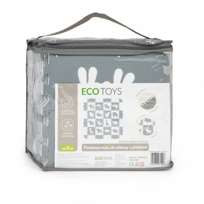 Salteluta de joaca cu animale si cu pereti, 36 elemente ECOEVA001 - Gri [4]