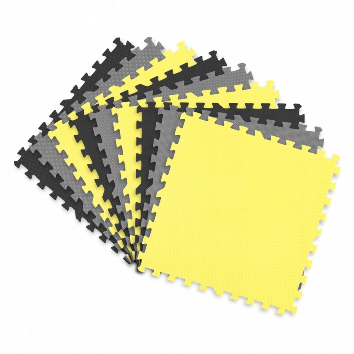Salteluta de joaca tip puzzle 180 X 180 cm Ricokids 7497 - Galben - Gri - Negru [4]