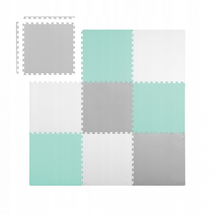 Salteluta de joaca tip puzzle 180 X 180 cm Ricokids 7499 - Turcoaz - Gri [5]