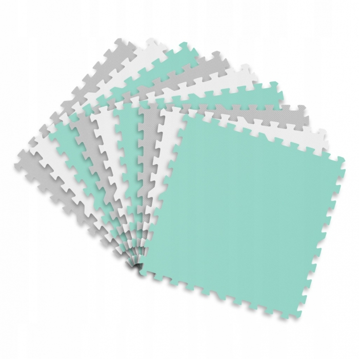 Salteluta de joaca tip puzzle 180 X 180 cm Ricokids 7499 - Turcoaz - Gri [4]