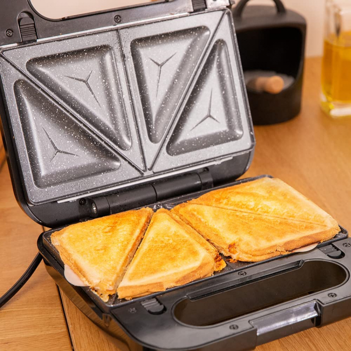 Sandwich maker Cecotec Rock nToast 4in1, 1000 W cu functie grill, 2 tipuri sandwich, vafe, piatra RockStone [5]