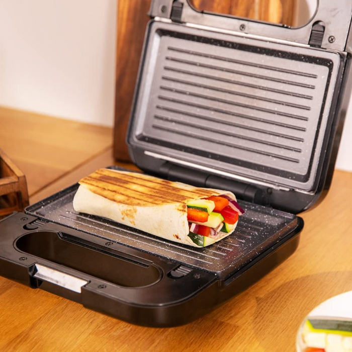 Sandwich maker Cecotec Rock nToast 4in1, 1000 W cu functie grill, 2 tipuri sandwich, vafe, piatra RockStone [4]