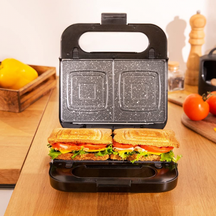 Sandwich maker Cecotec Rock nToast 4in1, 1000 W cu functie grill, 2 tipuri sandwich, vafe, piatra RockStone [2]