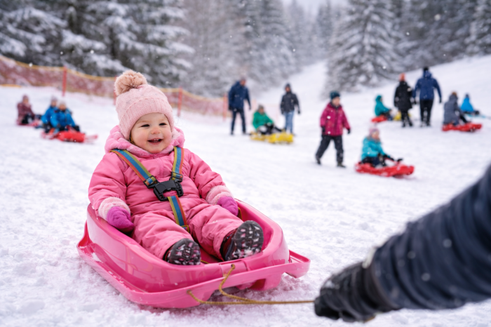 Sanie copii +12 luni, Marmat Mini cu spatar si centura - culoare Roz [2]