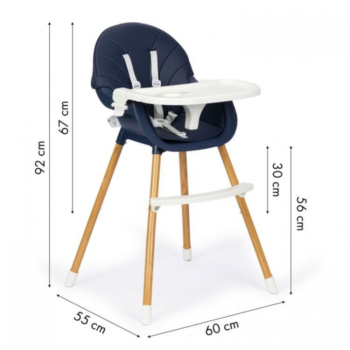 Scaun de masa 2 in 1 Ecotoys HA-004 - Bleumarin [10]