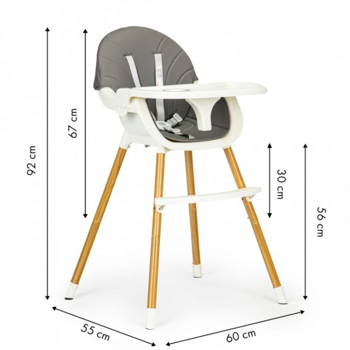 Scaun de masa 2 in 1 Ecotoys HA-004 - Gri [8]