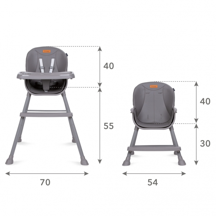 Scaun de masa 4 in 1 Kidwell EATAN Gray [9]