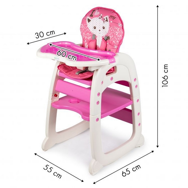 Scaun de masa Ecotoys C-211 - Roz [7]
