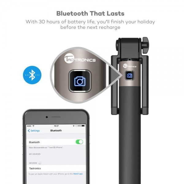 Selfie Stick TaoTronics TT-ST001 cu Bluetooth din aluminiu [5]
