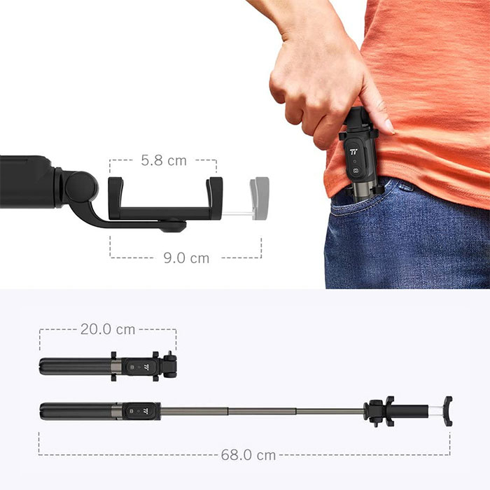 Selfie Stick Tripod TaoTronics TT-ST002, 3 in 1 cu Telecomanda Bluetooth detasabila [6]