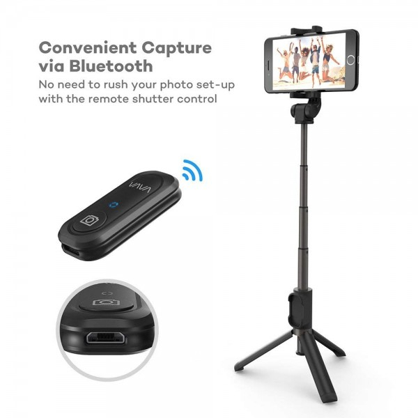 Selfie Stick Tripod VAVA 2 in 1 cu Telecomanda Bluetooth detasabila [7]