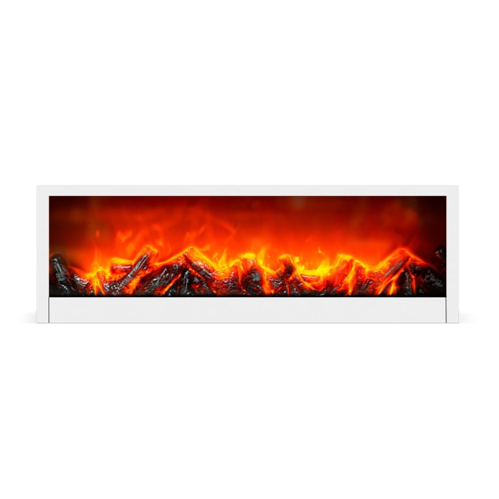 Șemineu decorativ LED cu efect de flacără – alb – pe baterii / USB – 60 x 10 x 20 cm [4]