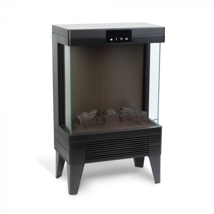 Semineu electric cu efect de flacara - 1000/2000 W Bewello - încălzitor radiant + LED - 37 x 22 x 56 cm [4]