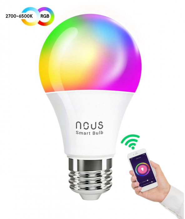 Set 2 becuri LED NOUS P3 RGB Smart, E27, Control din aplicatie [3]