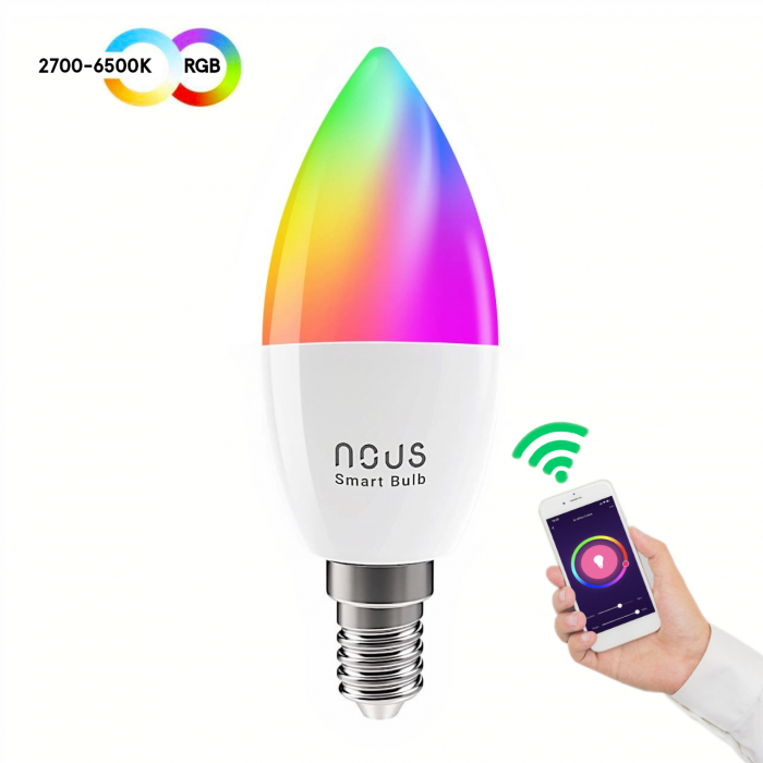 Set 2 Becuri LED RGB Smart NOUS P4, E14, Control din aplicatie [4]