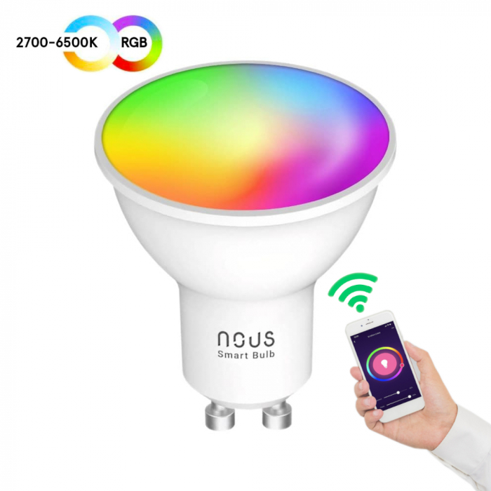 Set 2 becuri LED RGB Smart NOUS P8, GU10, Control din aplicatie [2]