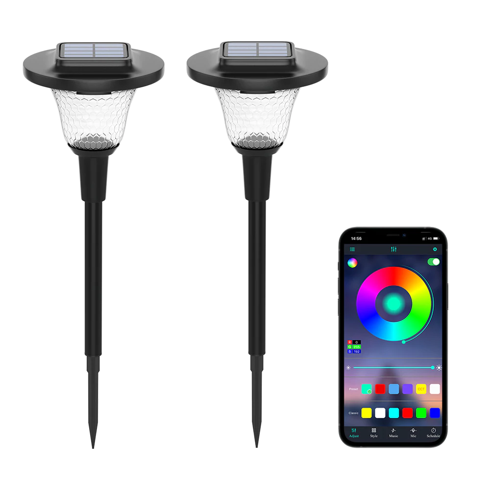 Set 2 lampi solare MustWin RGBW Inteligente, Bluetooth, Control App [2]