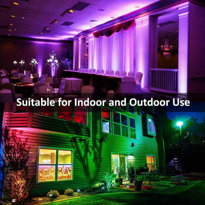 Set 2 proiectoare de podea LED RGB MustWin, Telecomanda , 25W, IP66 waterproof [2]