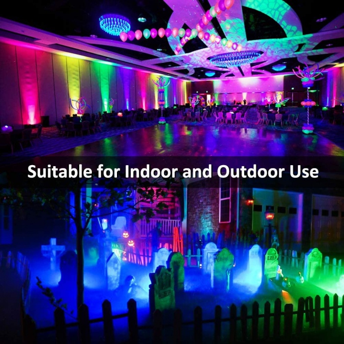Set 2 proiectoare de podea LED RGB MustWin, Telecomanda , 25W, IP66 waterproof [4]