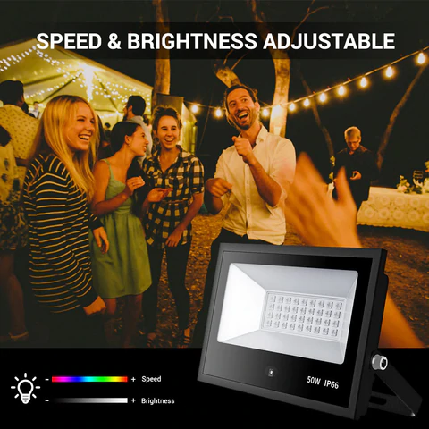 Set 2 proiectoare de podea LED RGB MustWin, Telecomanda, 50W, IP66 waterproof [4]