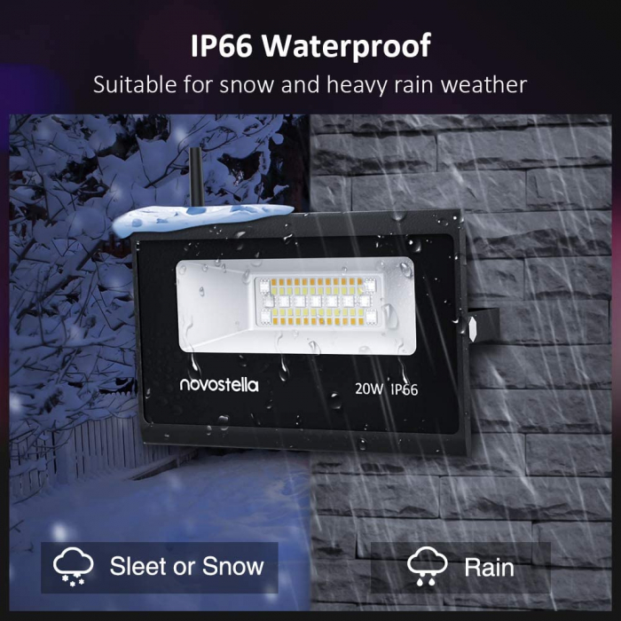 Set 2 proiectoare de podea LED RGB Novostella, Smart, Wifi, Alexa,Google , 20W, Exterior IP66 waterproof [5]