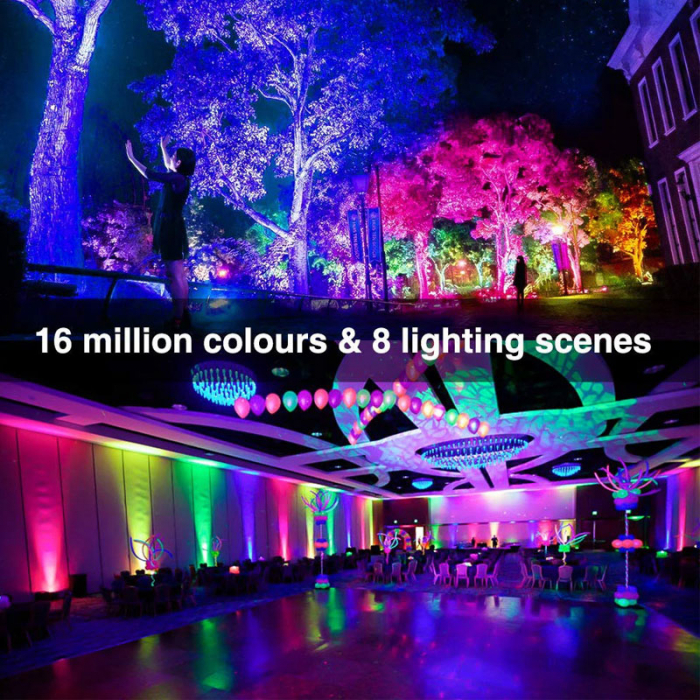 Set 2 proiectoare de podea LED RGB Novostella, Smart, Wifi, Alexa,Google , 20W, Exterior IP66 waterproof [2]