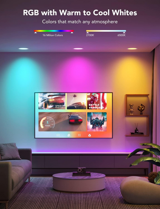 Set 2 spoturi incastrate LED Govee H601B Smart Recessed Lighting 4 Inch, RGBWW, 850 Lumeni, 11W [3]