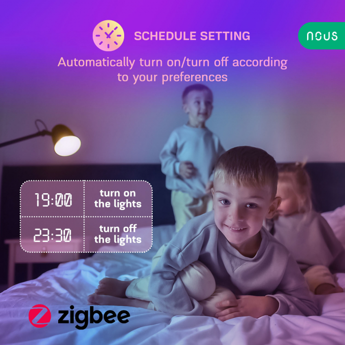 Set 4 becuri LED RGB Smart NOUS P3Z ZigBee, E27, Control din aplicatie smartphone [5]