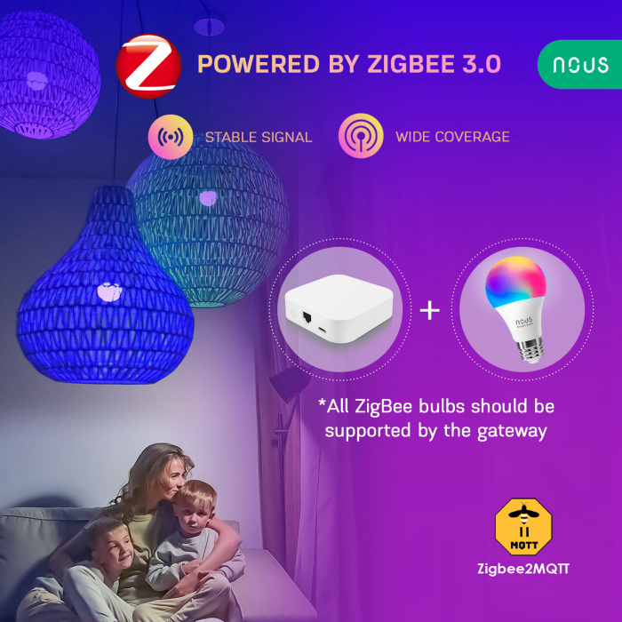 Set 4 becuri LED RGB Smart NOUS P3Z ZigBee, E27, Control din aplicatie smartphone [4]
