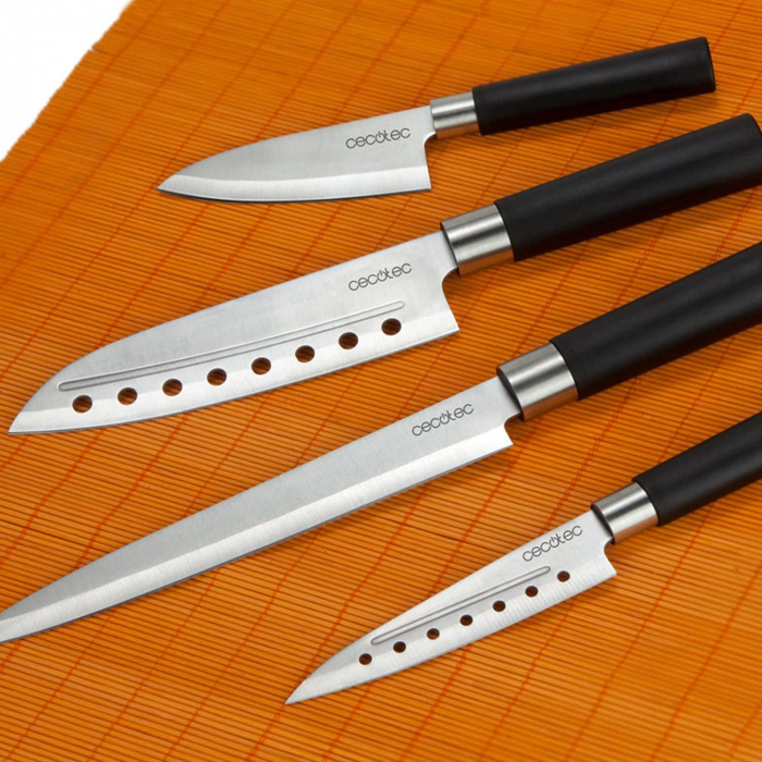 Set 4 cutite profesionale Cecotec Santoku pentru bucatarie, Inox [5]