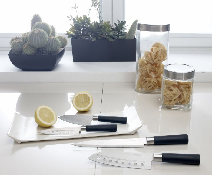 Set 4 cutite profesionale Cecotec Santoku pentru bucatarie, Inox [3]