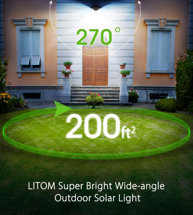 Set 4 lampi solare LITOM LTCD179, LED, 30 leduri, incarcare solara si senzor de miscare [4]