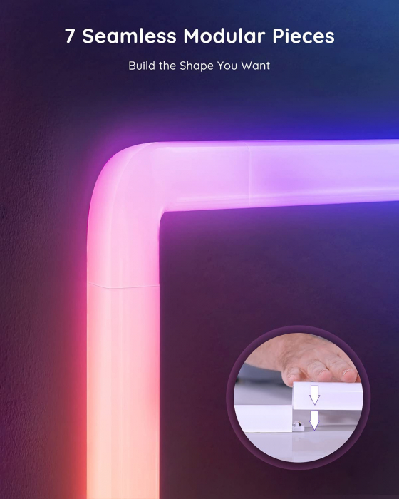 Set 6 buc bara LED Govee Glide Wall Light RGBIC Smart, Sincronizare Muzica, Wifi, Alexa, Google Assistant [2]