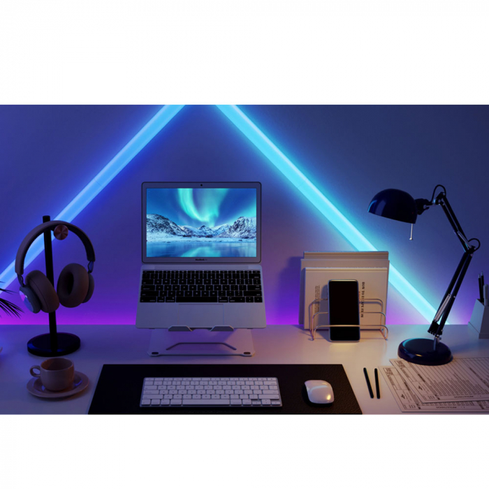 Set 8+4 buc bara LED Govee H6062 Glide Wall Light RGBIC Smart, Sincronizare Muzica, Wifi, Alexa, Google Assistant [5]